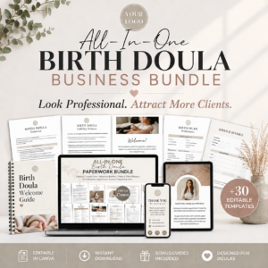 Birth Doula Business Bundle | 30+ Editable Templates, Contracts & Client Forms